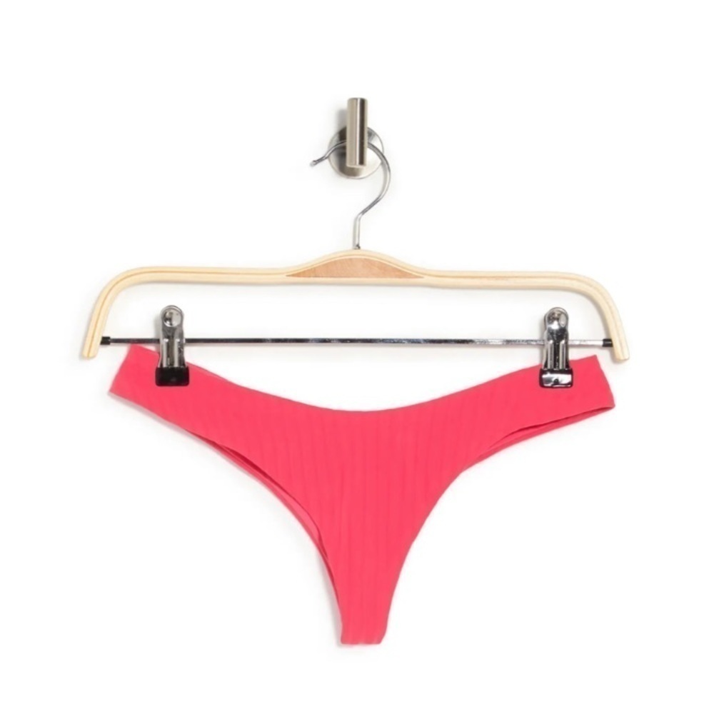 Bound by Bond Eye Sticky sweet coral pink ribbed bikini bottoms L NWT